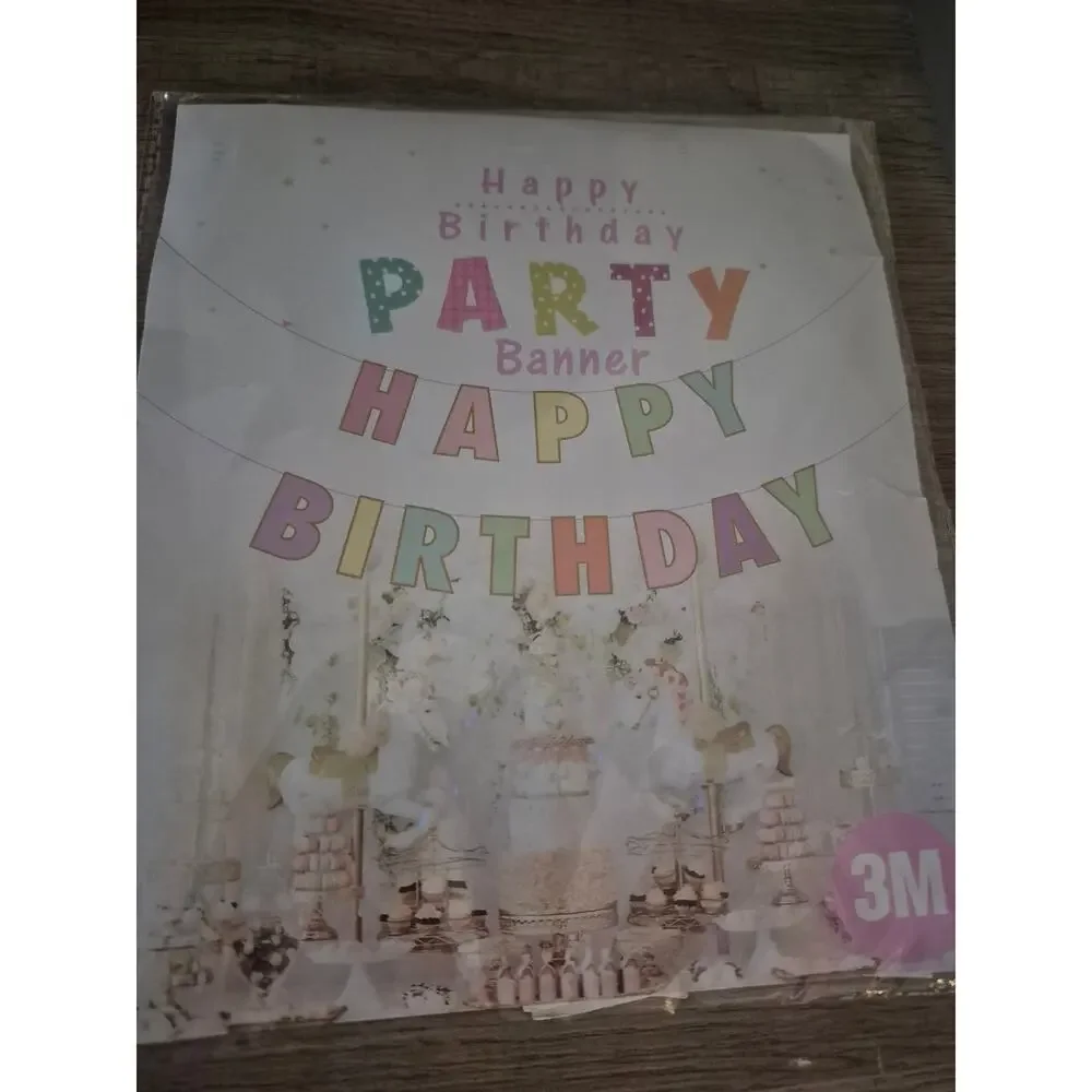 Happy Birthday Banner Pastel Birthday Party Decor 8